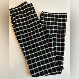 Ann Taylor Factory Black and White Plaid Trousers